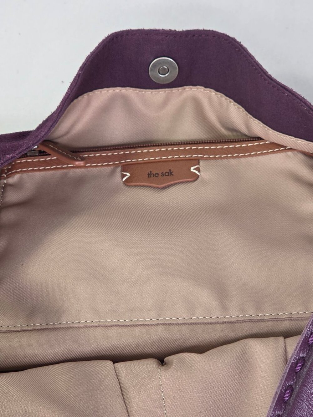 The Sak Los Feliz Large Suede Tote Bag - Aubergine - Picture 3 of 7